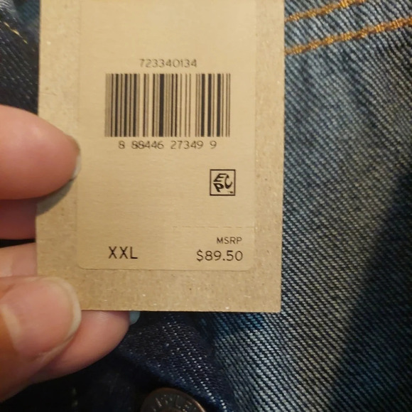 Levi's Trucker Jean Jacket in Indigo Blue Mens XXL New Classic Streetwear - Picture 9 of 9